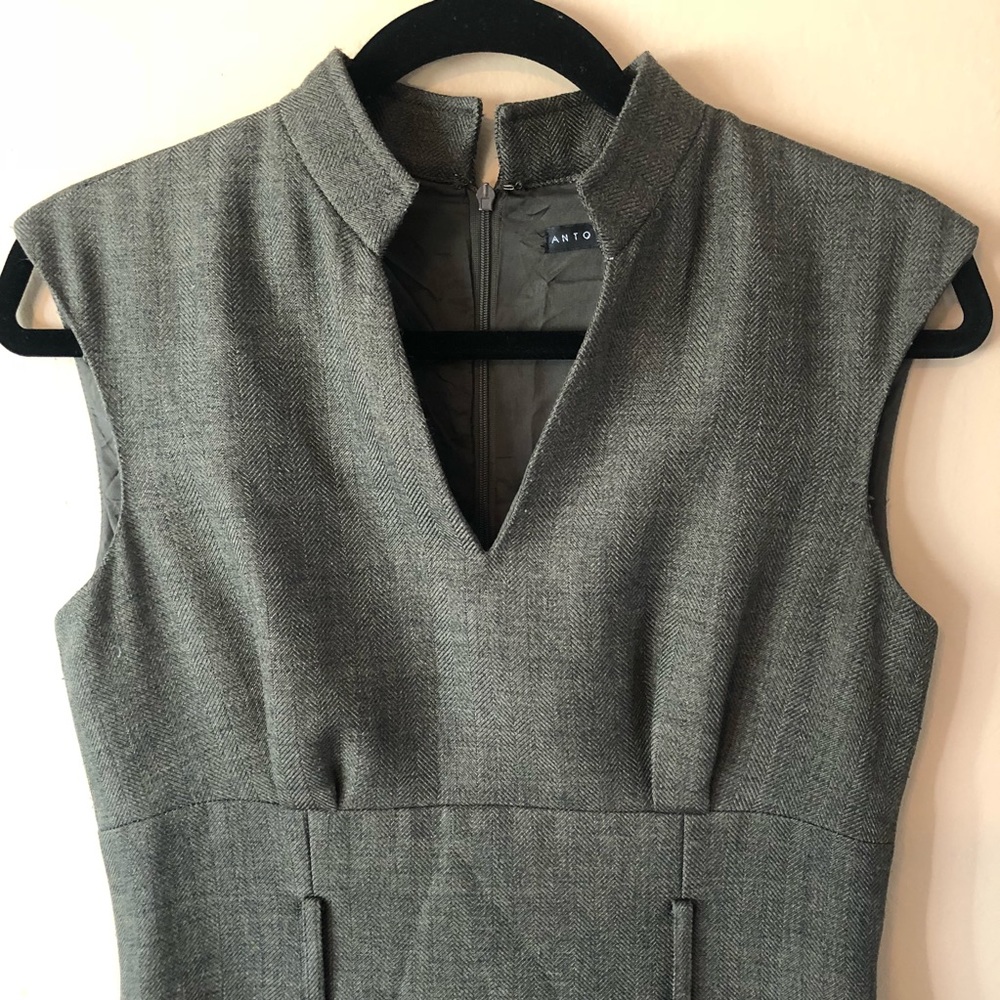Antonio Melani gray green professional suit dress